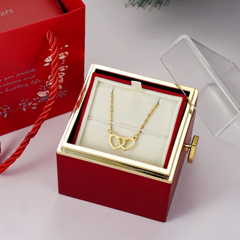 Eternal Rose Box - Personalized Necklace & Real Rose