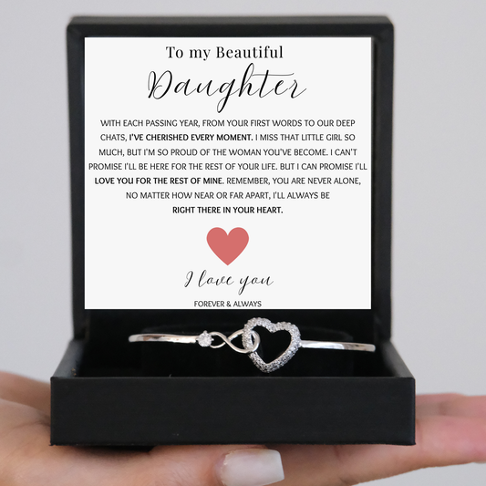 To my Beautiful Daughter -Infinity Heart Bracelet - Forever and Always