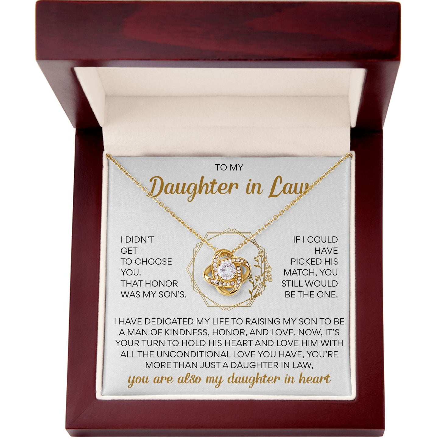 To My Daughter In Law - Love Knot necklace