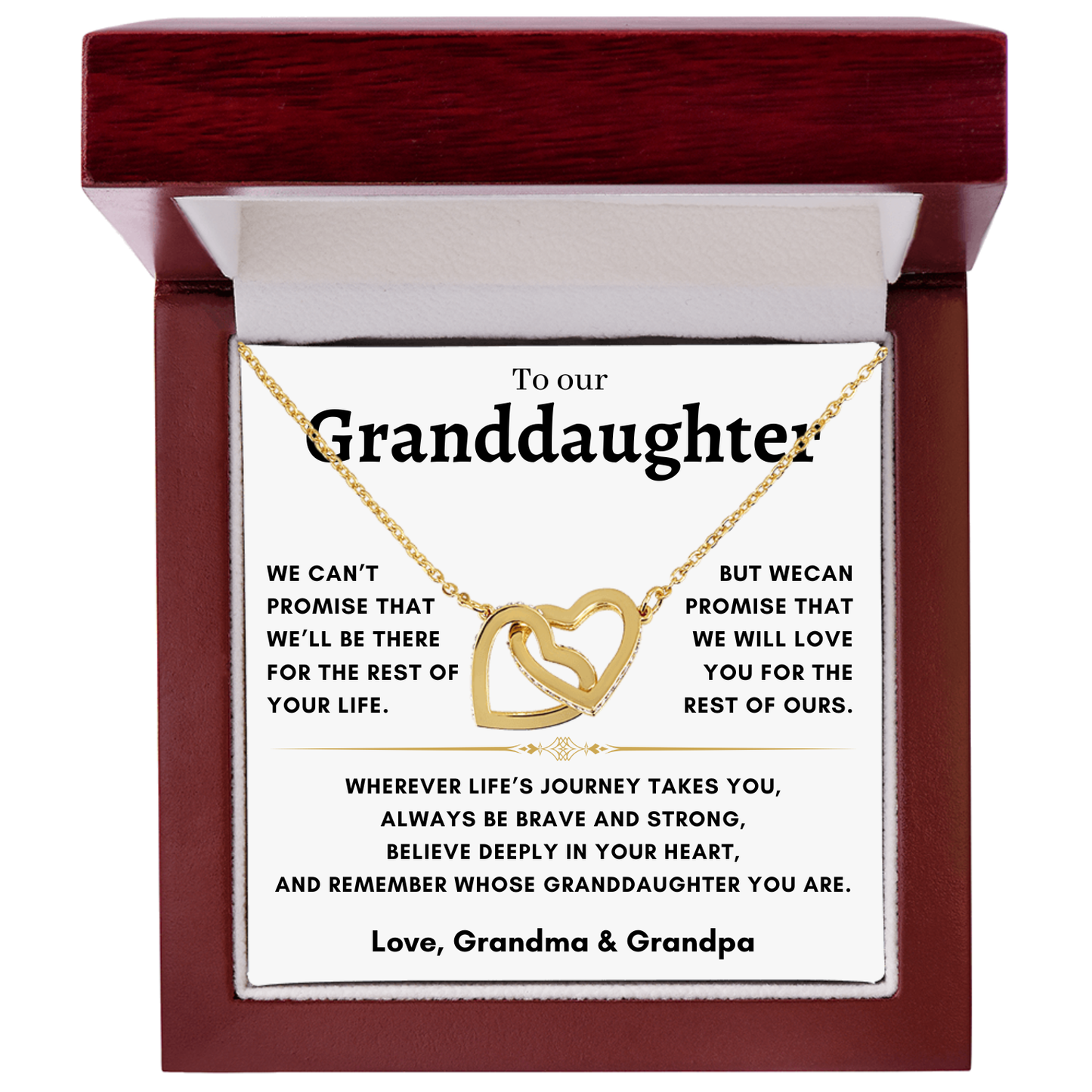 To our Granddaughter - Interlocking Hearts - Grandpa & Grandma