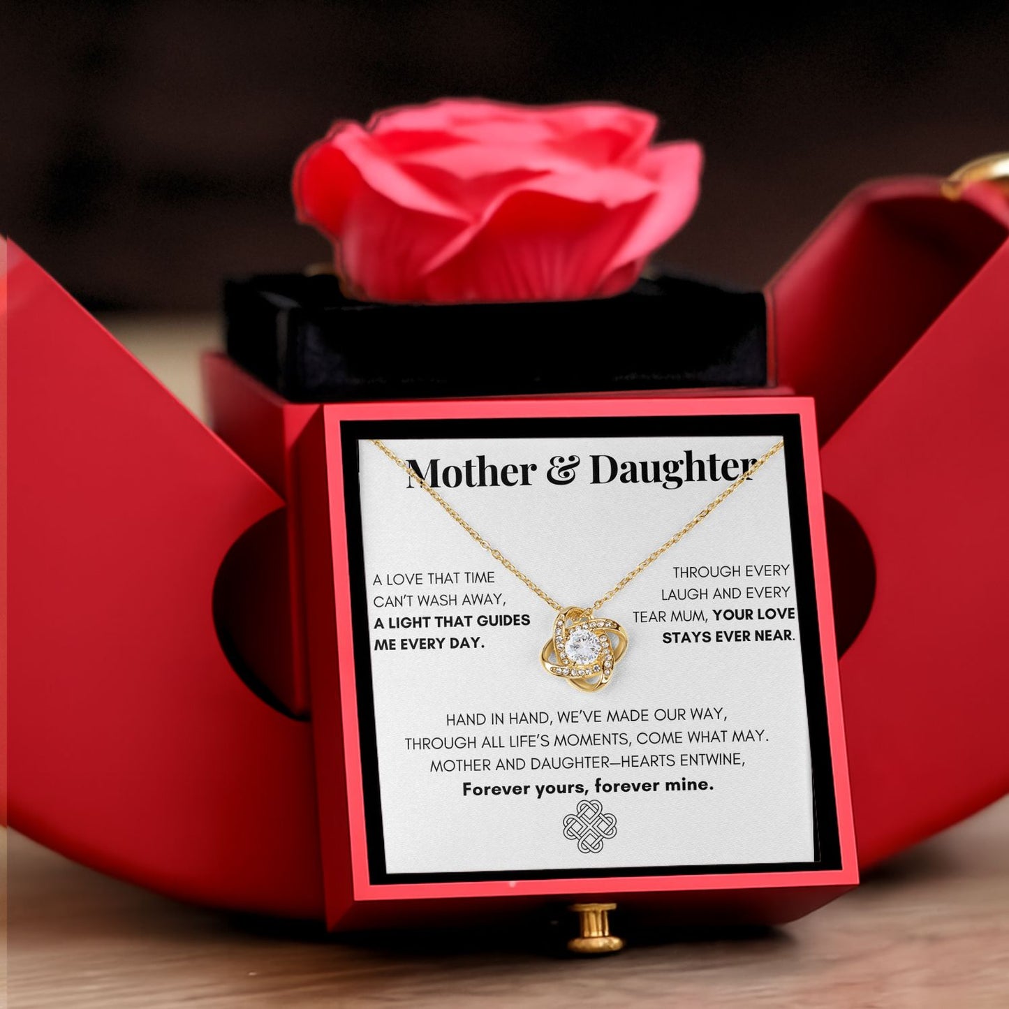 Forever Rose - Loveknot necklace - Mother's day gift