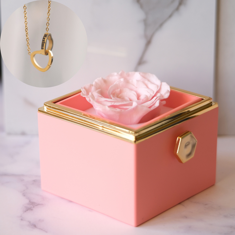 Eternal Rose Box - Personalized Necklace & Real Rose