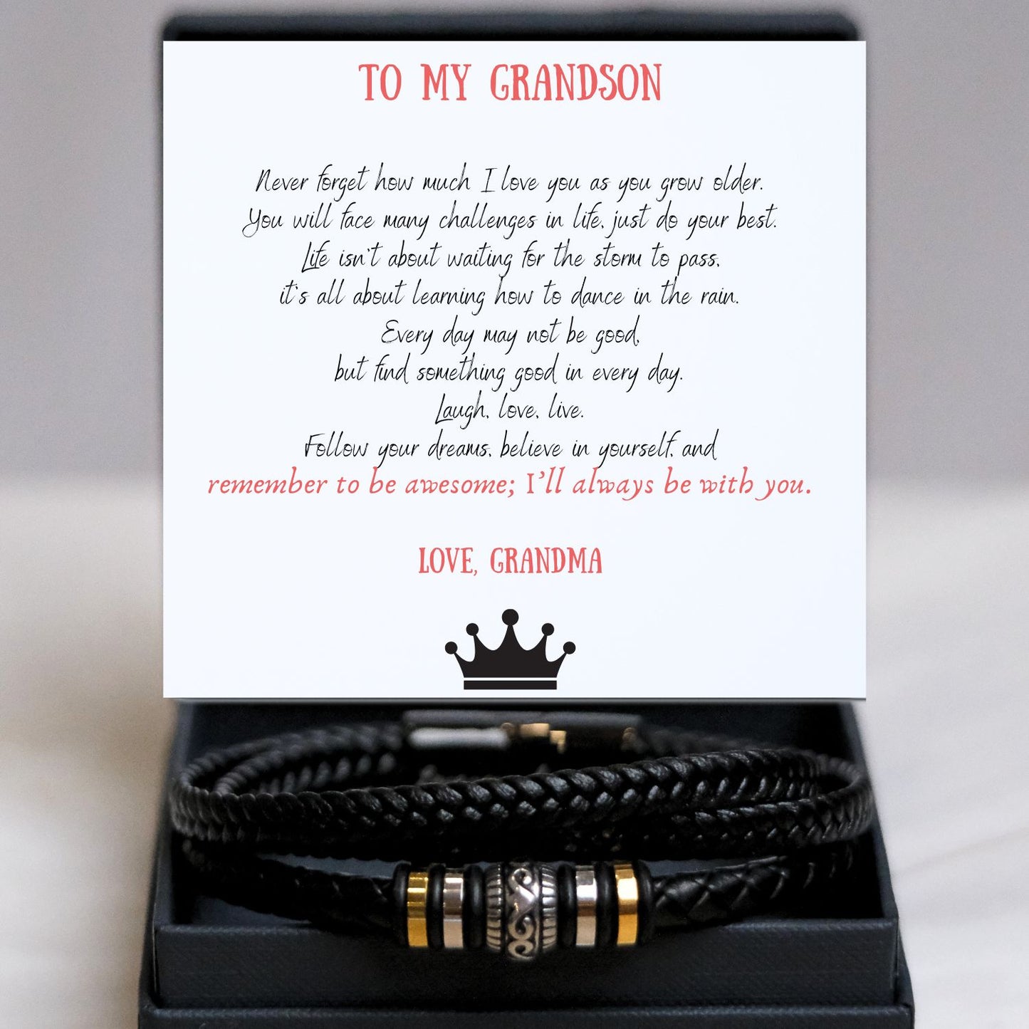 TO MY GRANDSON - ALWAYS HAVE YOUR BACK - BRACELET - TN109