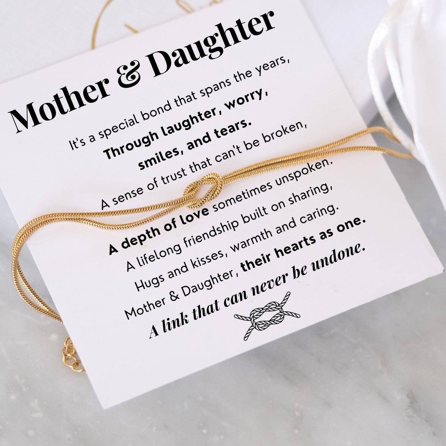 Mother & Daughter Bracelet - Love Knot Bracelet - Mother's Day gift