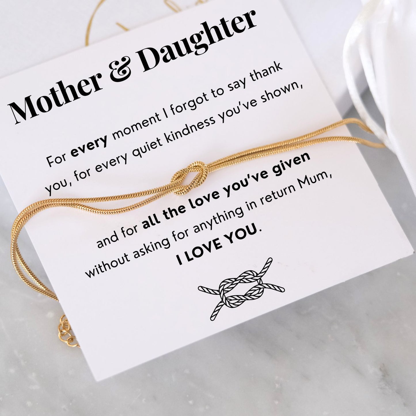 Mother & Daughter Bracelet - Love Knot Bracelet - Mother's Day gift