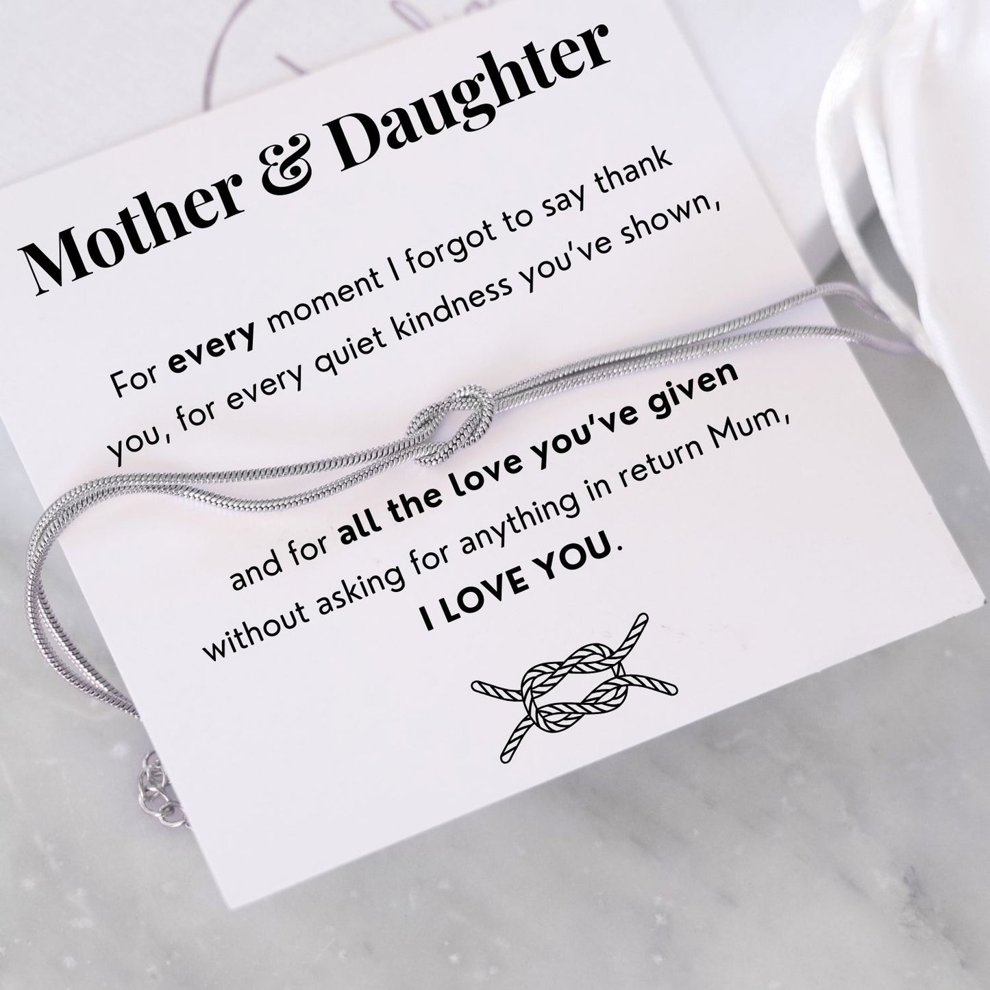 Mother & Daughter Bracelet - Love Knot Bracelet - Mother's Day gift