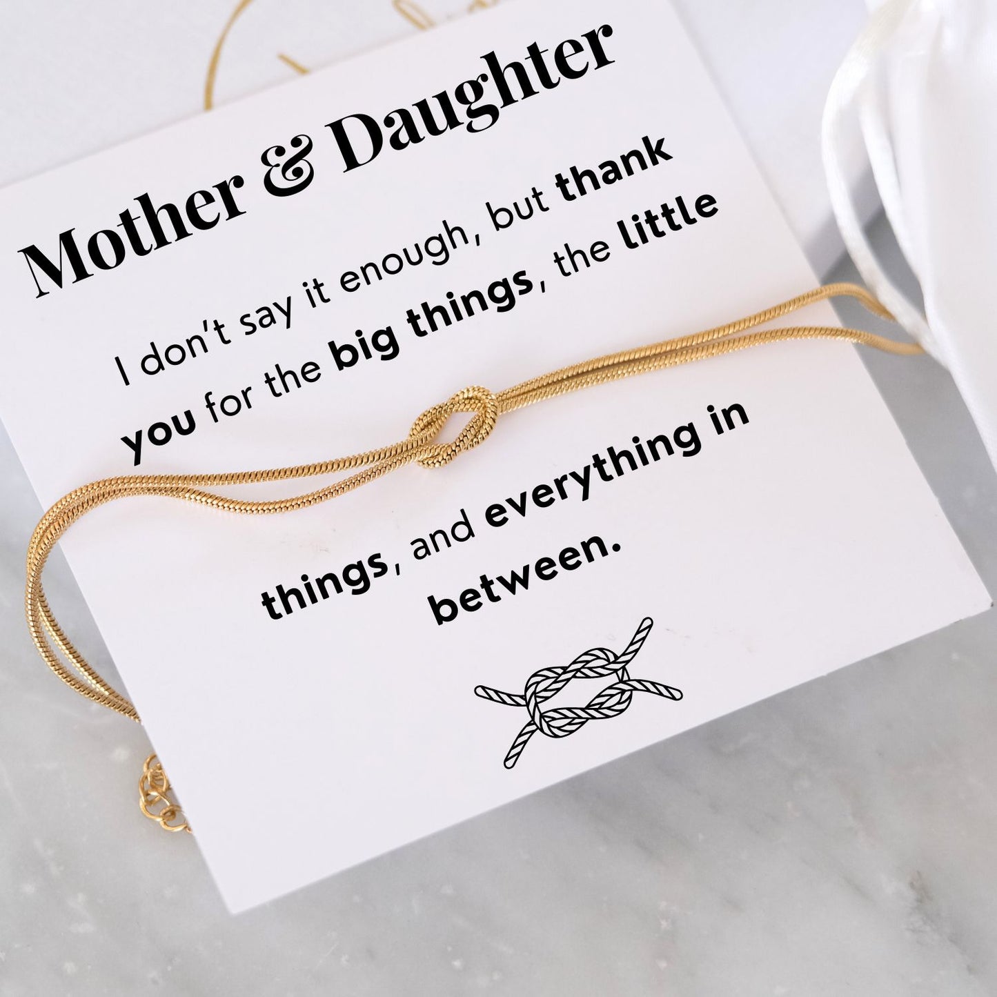 Mother & Daughter Bracelet - Love Knot Bracelet - Mother's Day gift