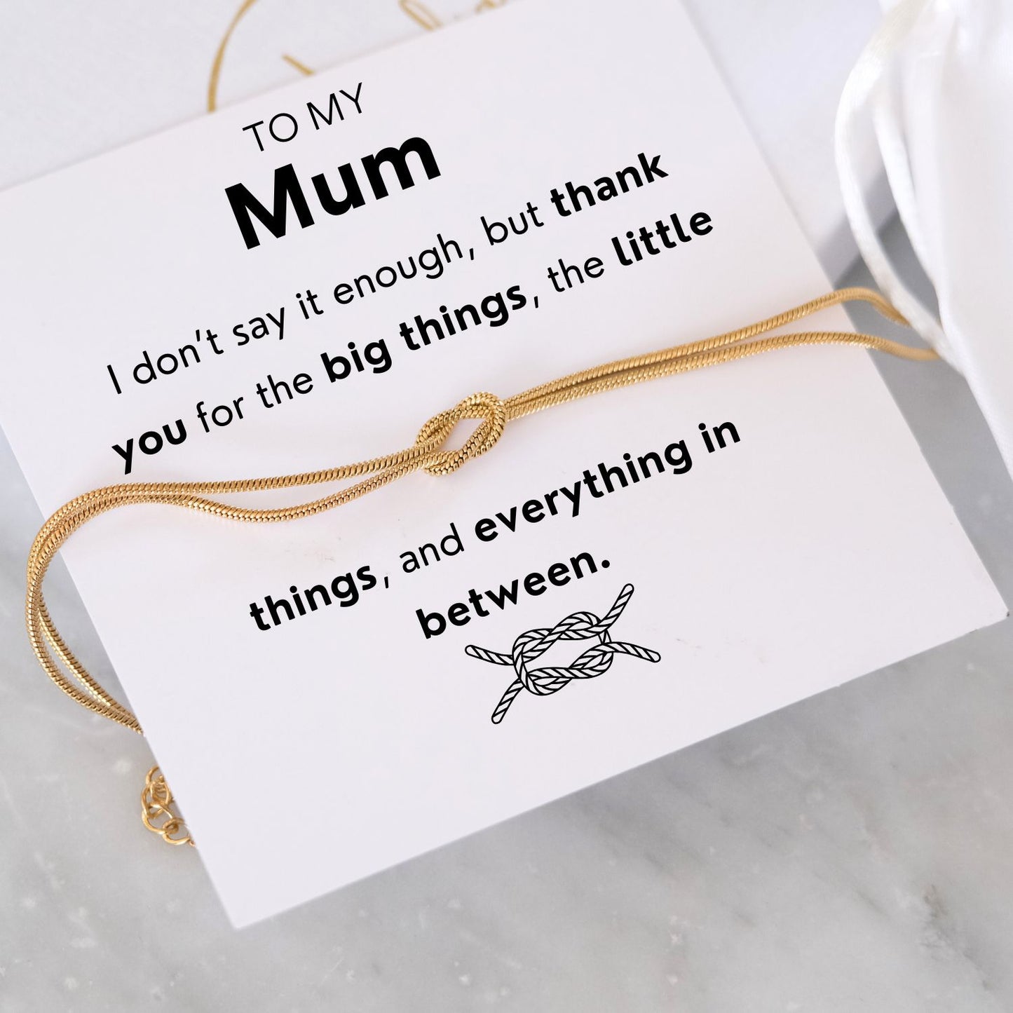 To my Mum Bracelet - Love Knot Bracelet - Mother's Day gift