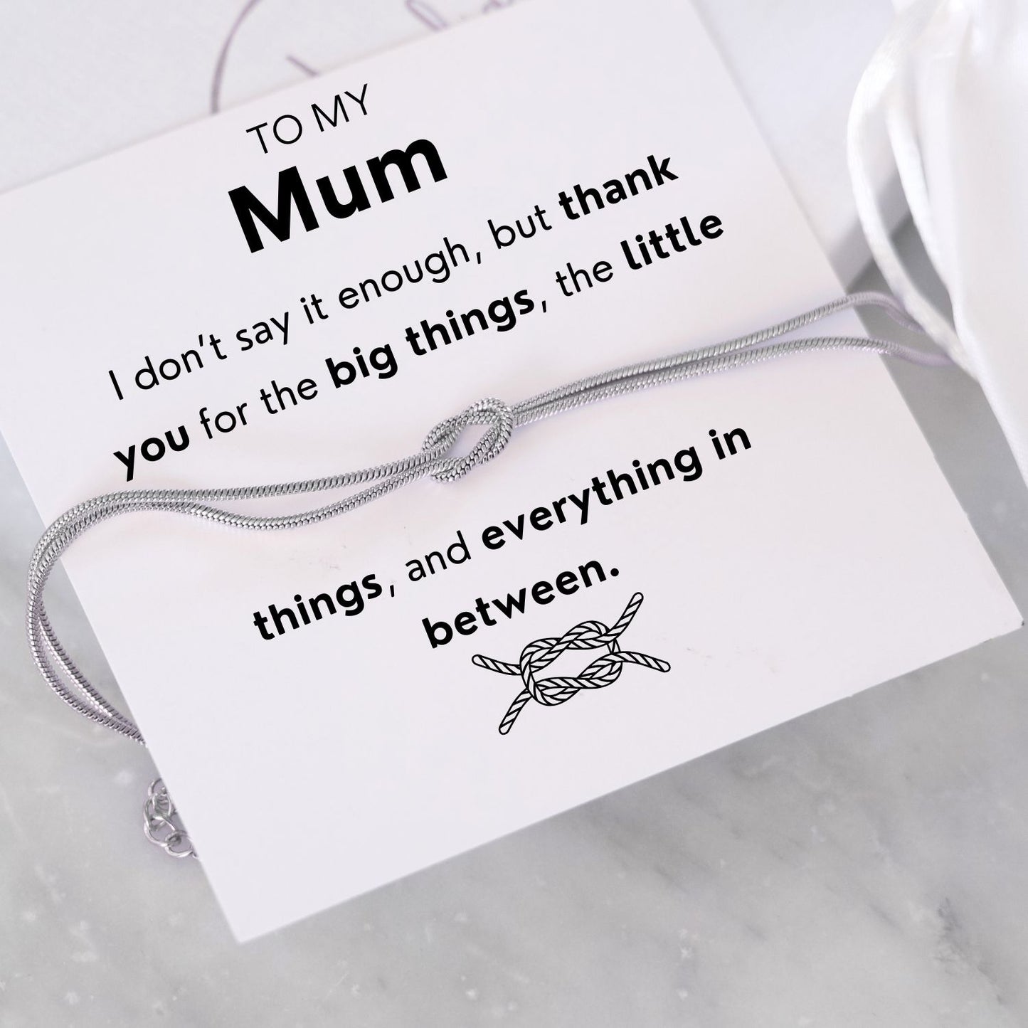 To my Mum Bracelet - Love Knot Bracelet - Mother's Day gift