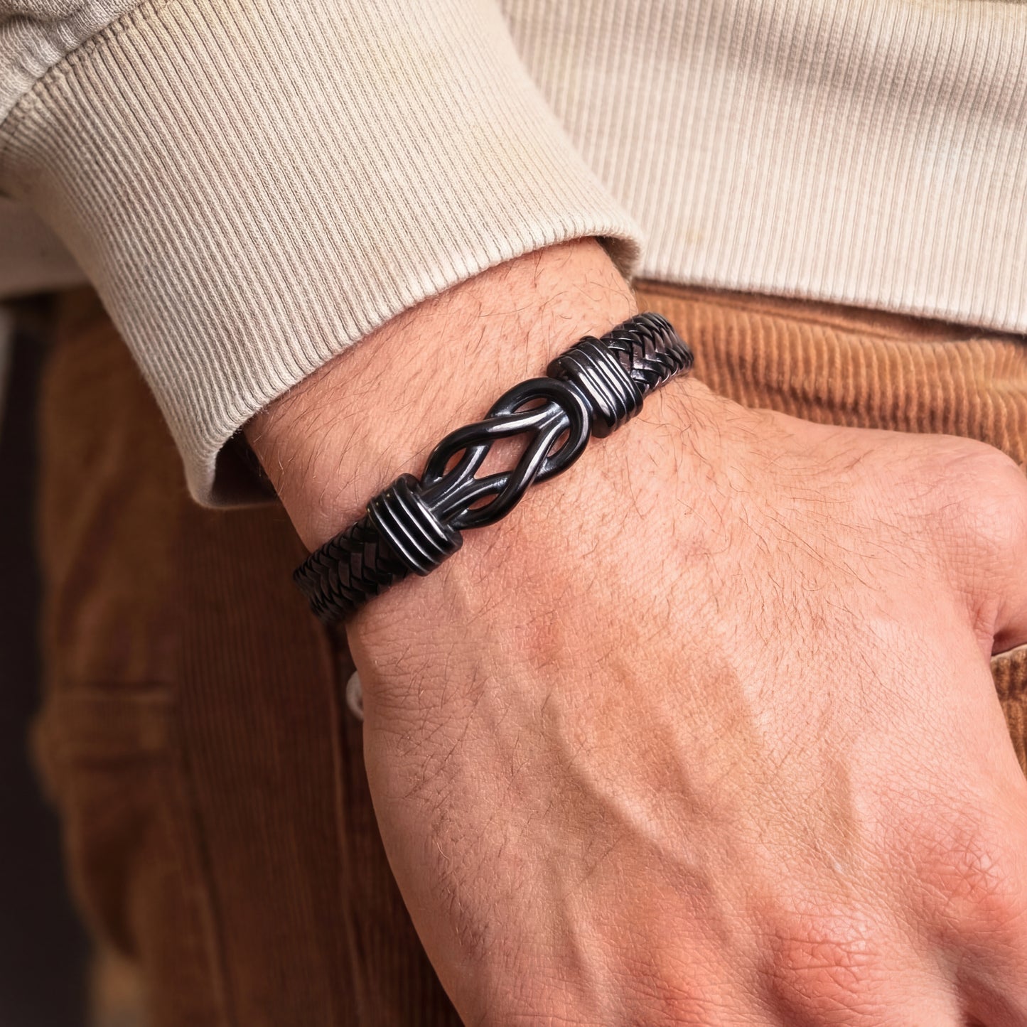 To my Dad - Black Infinity Bracelet - I will always be your little boy