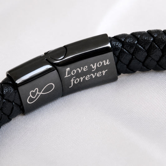 To my Man Black Braided Bracelet