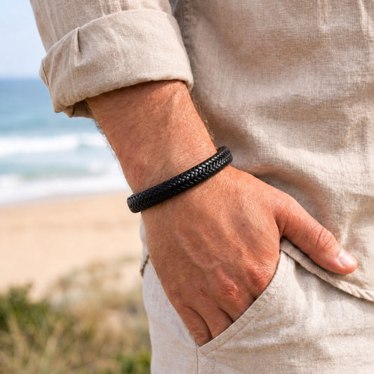 To my Son - Black Braided Bracelet