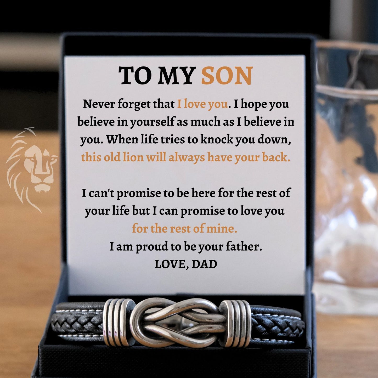 TO MY SON - ALWAYS HAVE YOUR BACK - INFINITY BRACELET