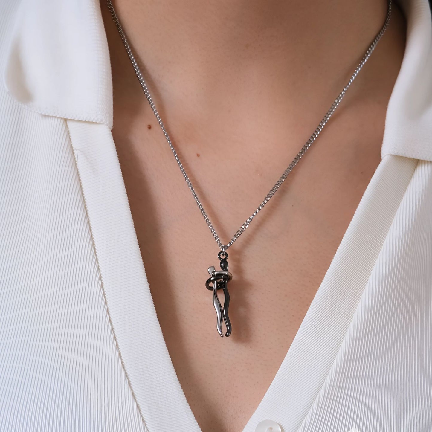 Personalized Black Hug Necklace