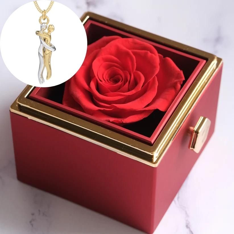 Mini Eternal Rose Box - Hug Necklace