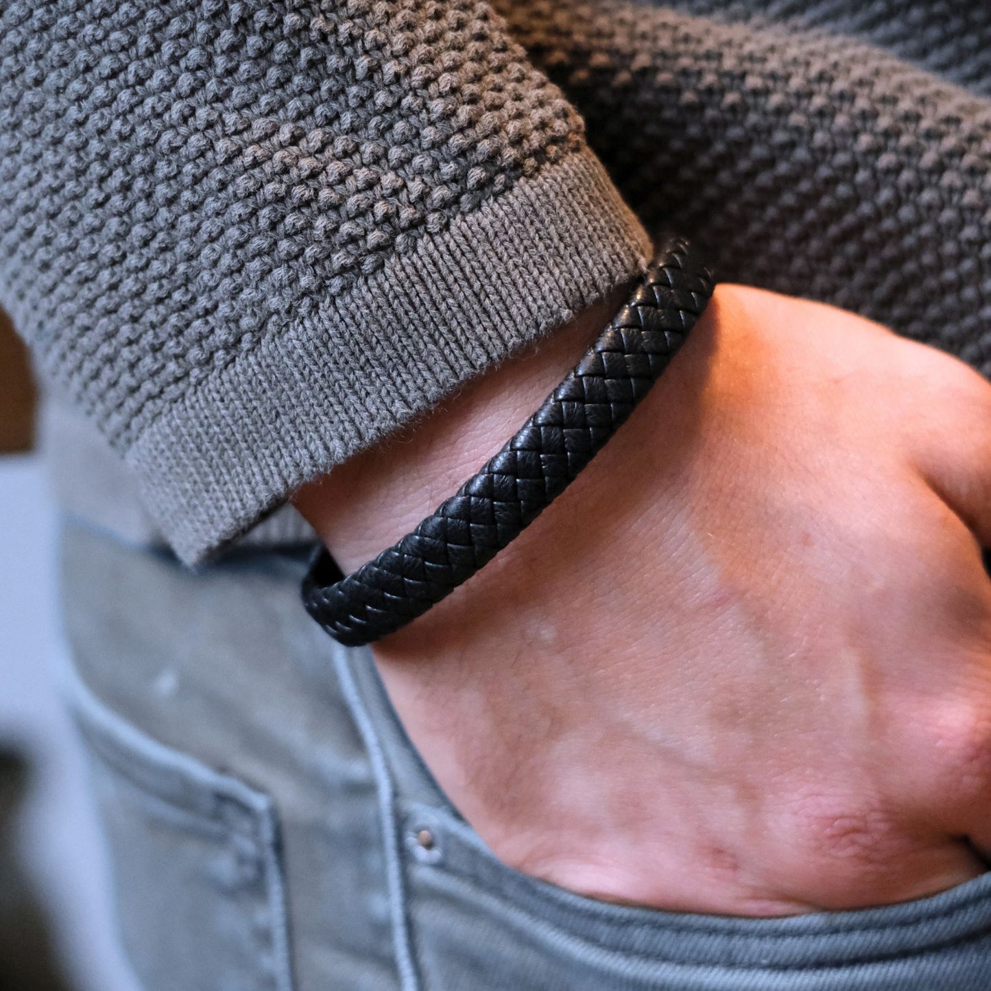 To my Man Black Braided Bracelet