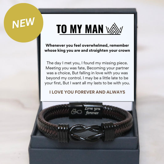 To my Man Black Infinity Bracelet