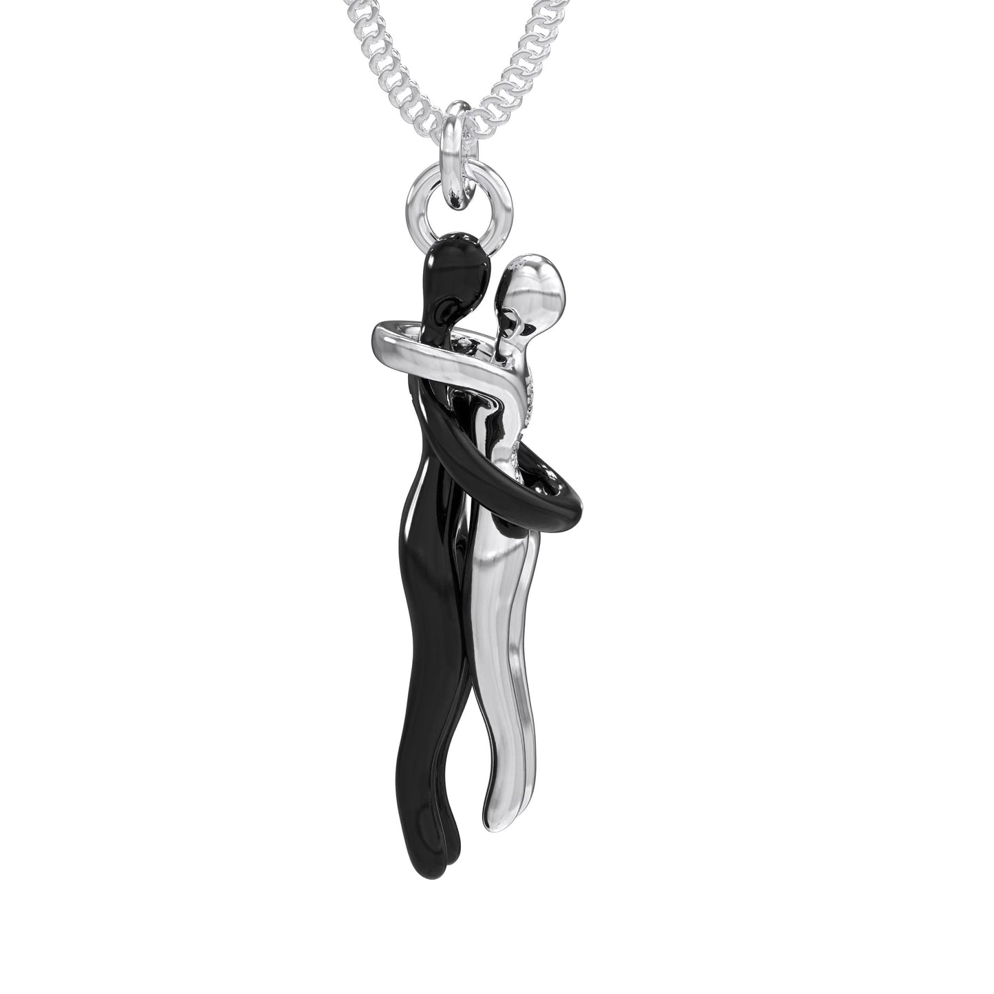 Personalized Black Hug Necklace
