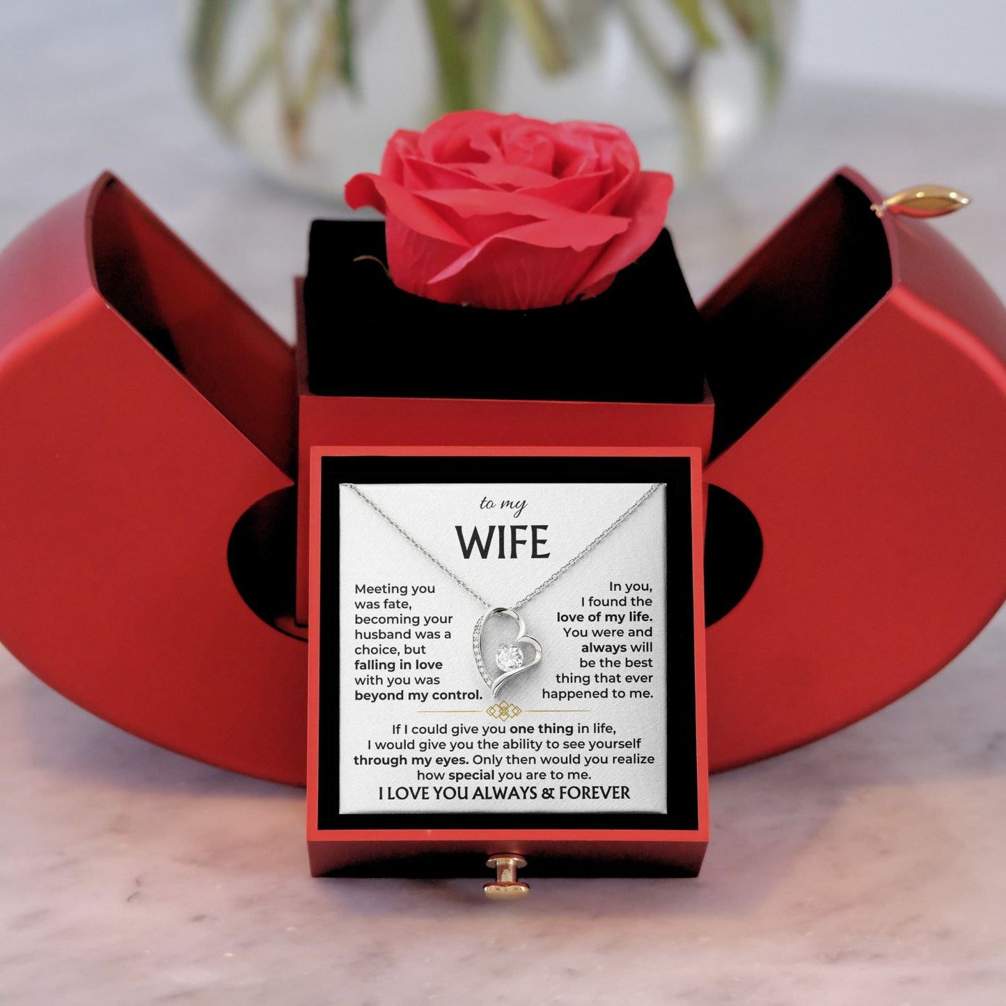 Forever Rose - Forever Love Necklace - To My Wife