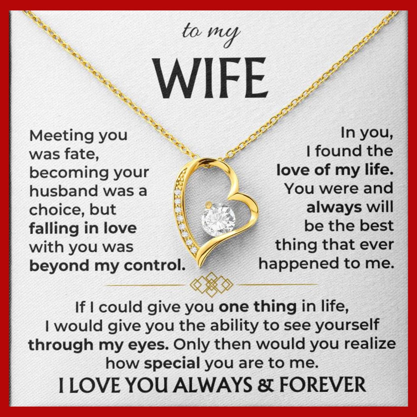 Forever Rose - Forever Love Necklace - To My Wife