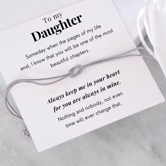 To my Daughter - Always in my heart - Love Knot Bracelet
