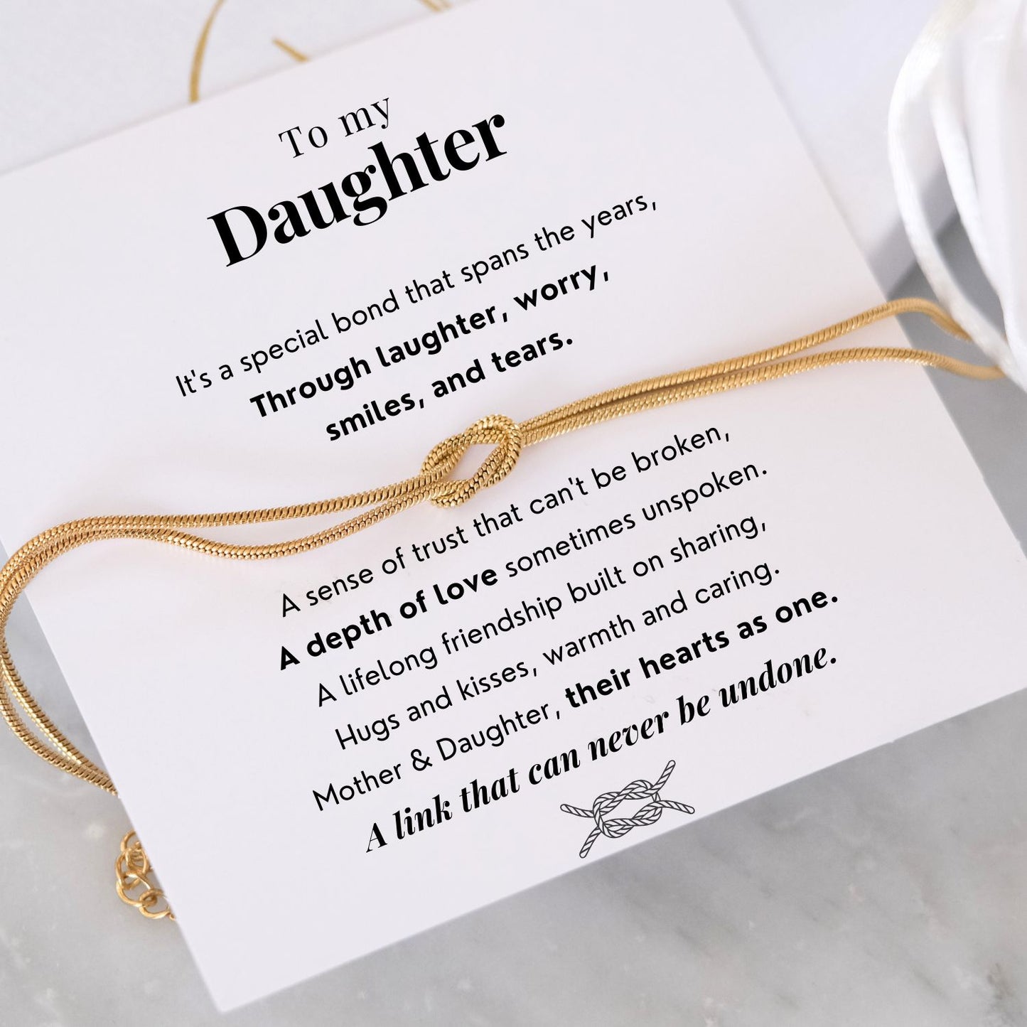 Mother & Daughter - Love Knot Bracelet - A link that can never be undone.
