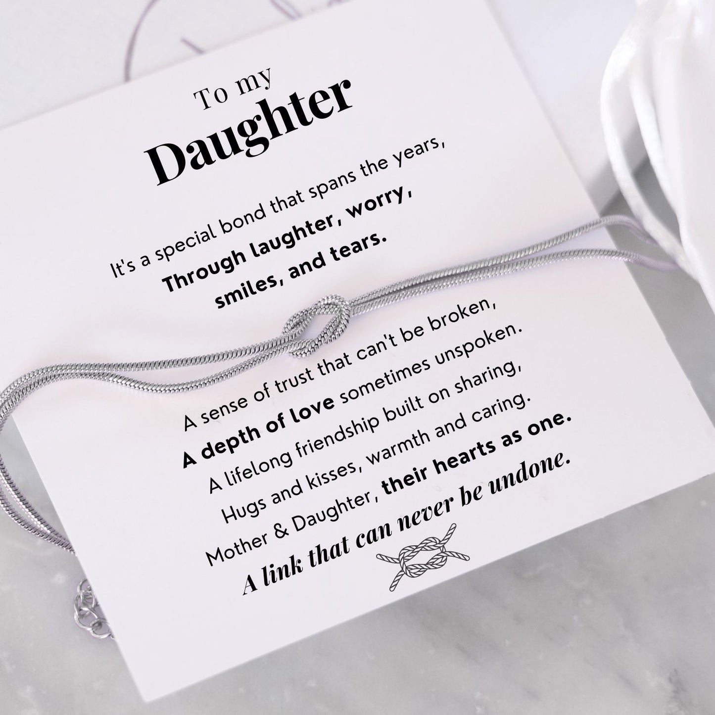 Mother & Daughter - Love Knot Bracelet - A link that can never be undone.