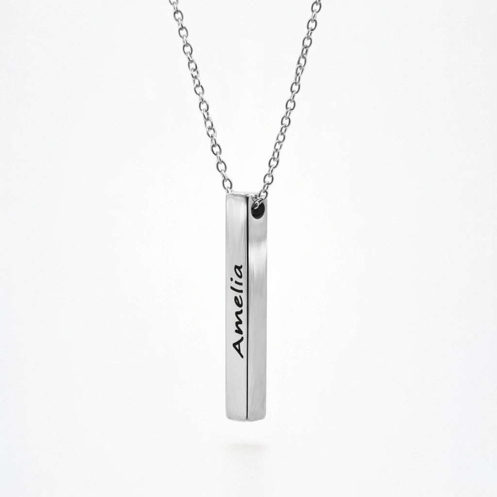 Engraved Bar Necklace