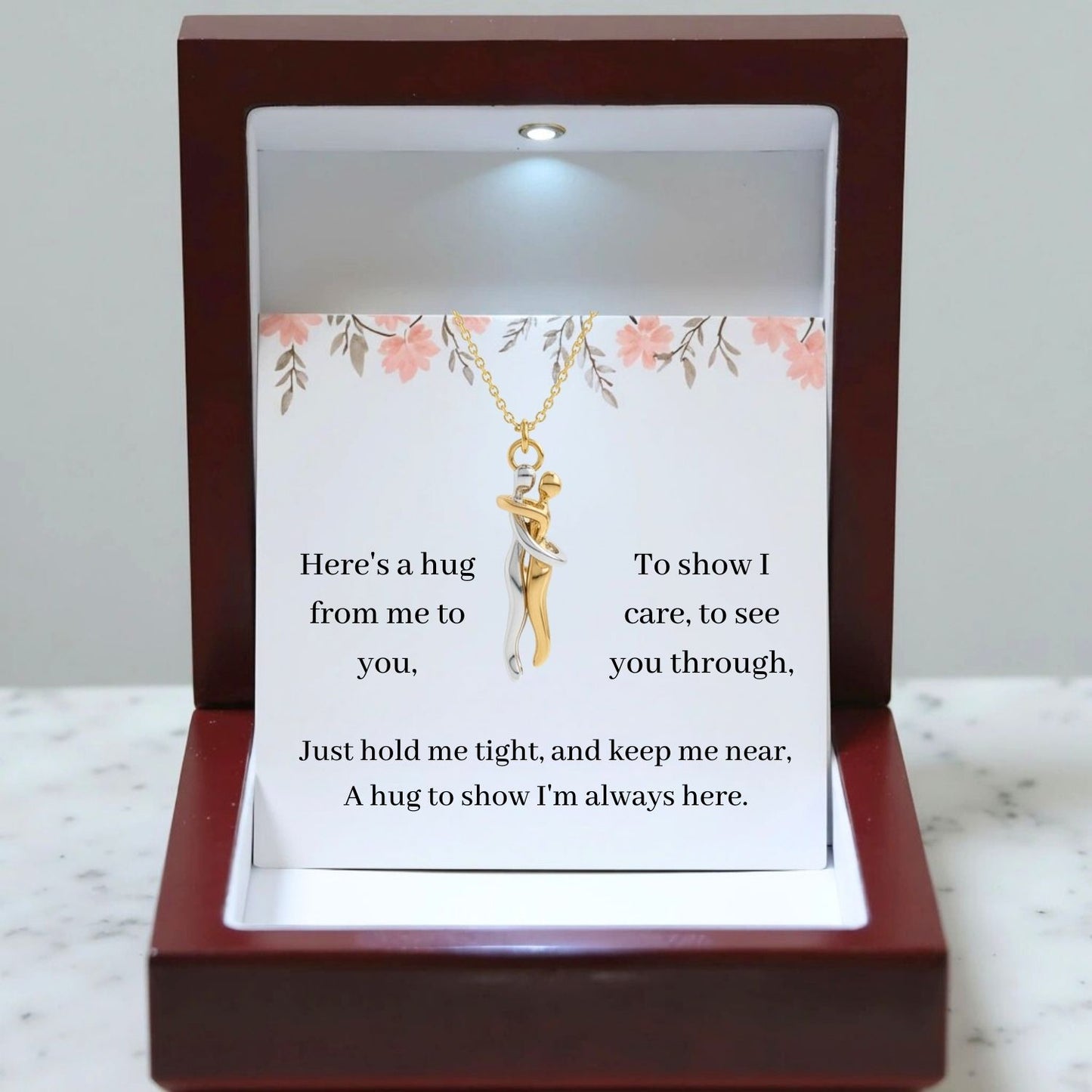 Personalized Gold Hug Necklace