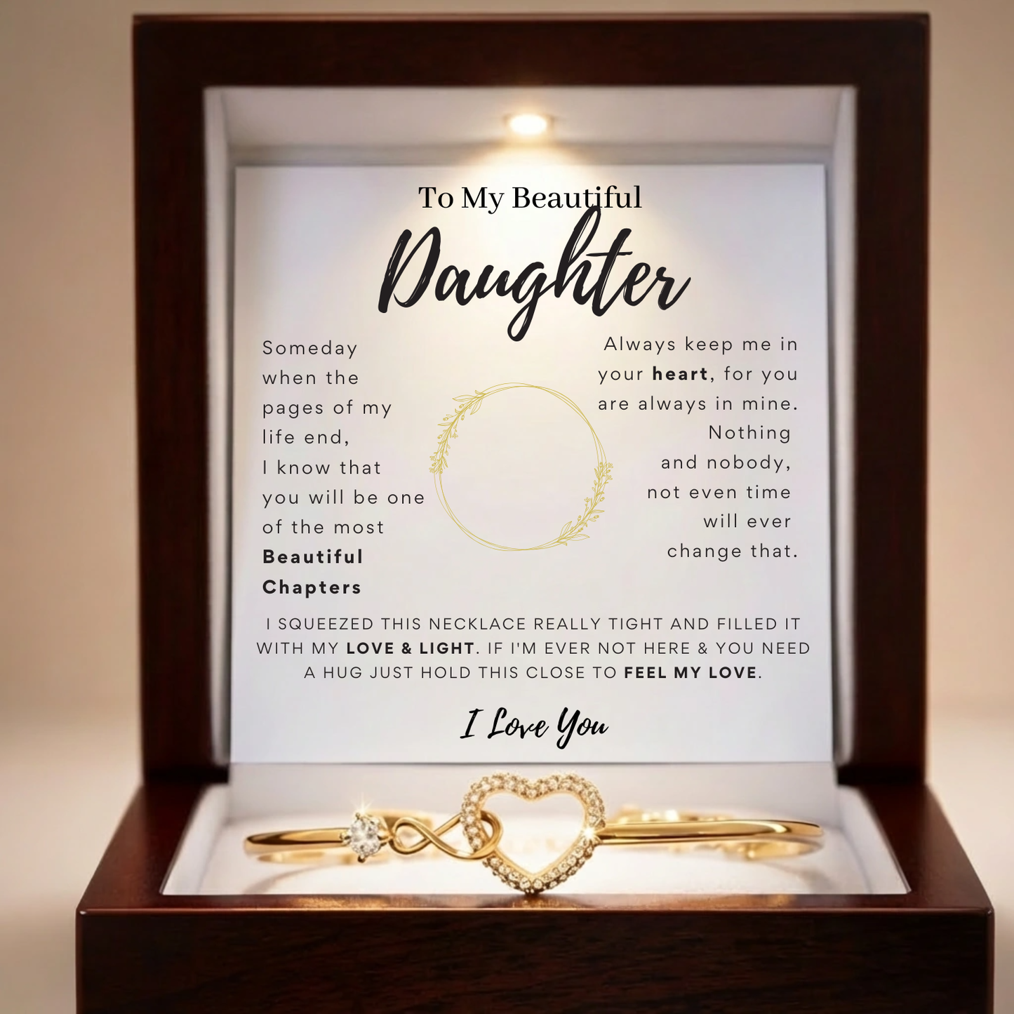 To My Beautiful Daughter - Infinity Heart Bracelet