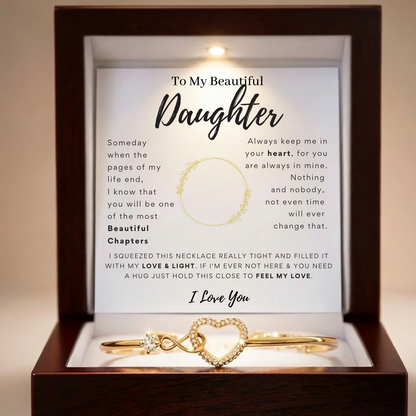 To My Beautiful Daughter - Infinity Heart Bracelet