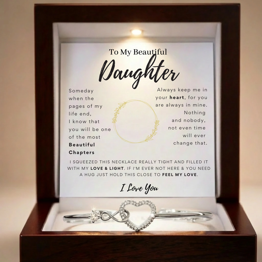 To My Beautiful Daughter - Infinity Heart Bracelet