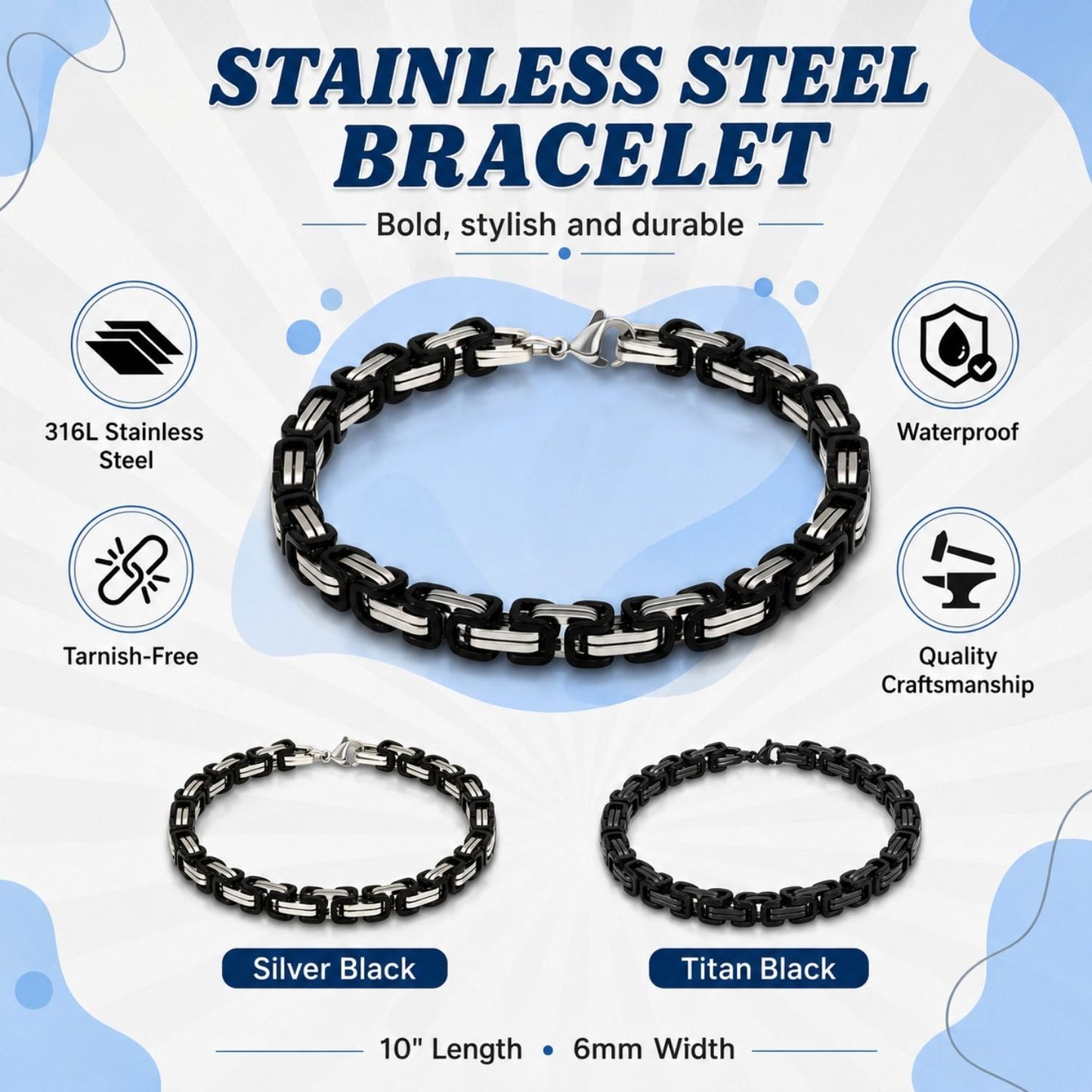 To my Son -  Black Chain Bracelet