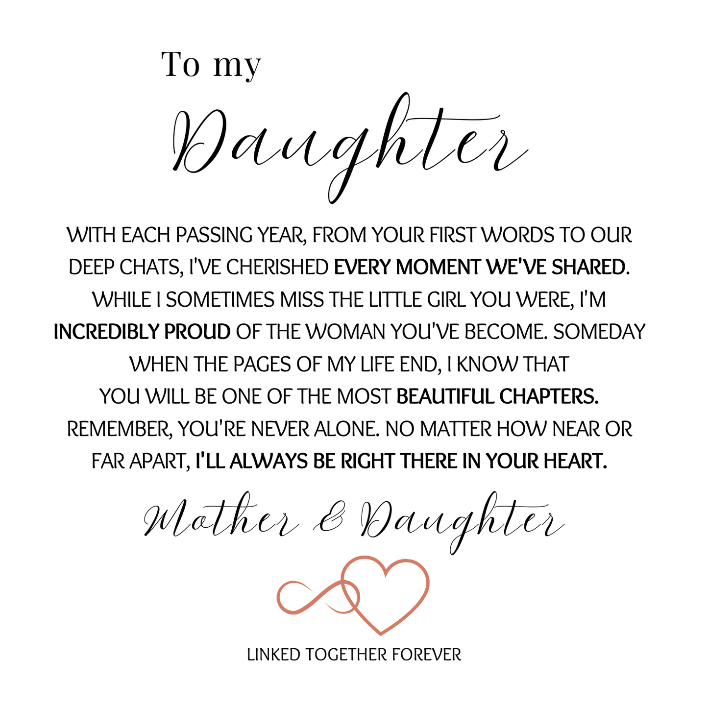 Mother and Daughter- Linked together forever - Infinity Heart Bracelet