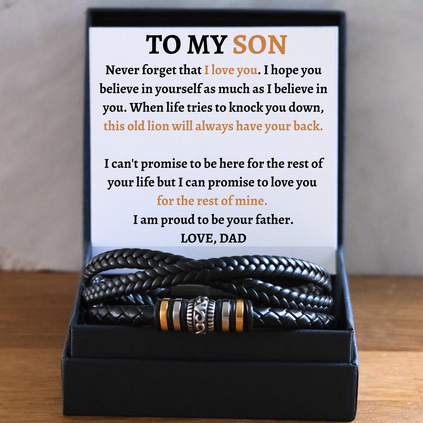 TO MY SON - ALWAYS HAVE YOUR BACK - BRACELET