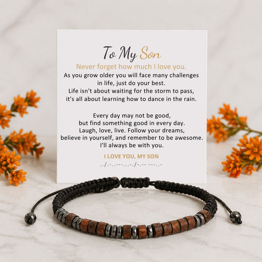 To My Son - Morse Code Bracelet
