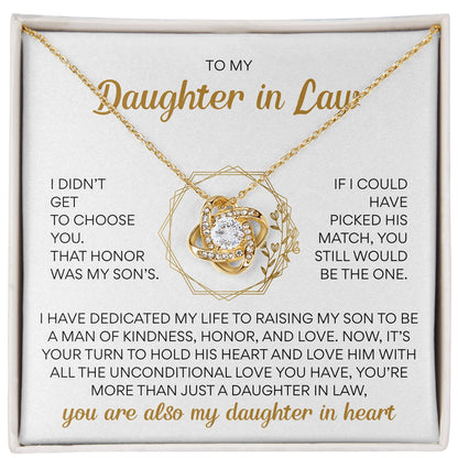 To My Daughter In Law - Love Knot necklace