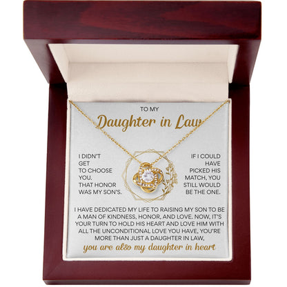 To My Daughter In Law - Love Knot necklace