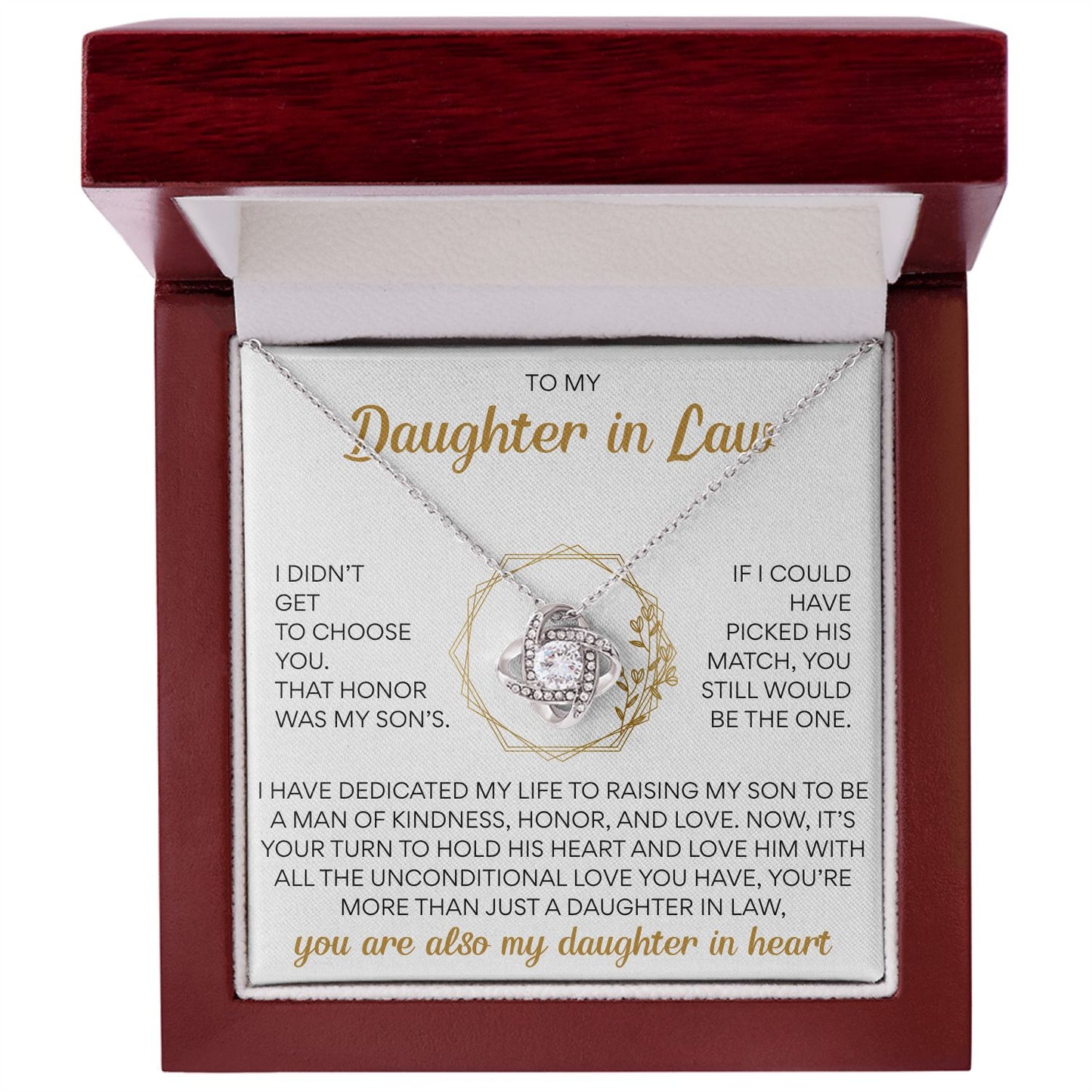 To My Daughter In Law - Love Knot necklace
