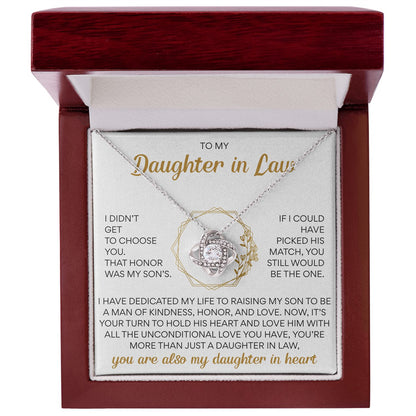 To My Daughter In Law - Love Knot necklace