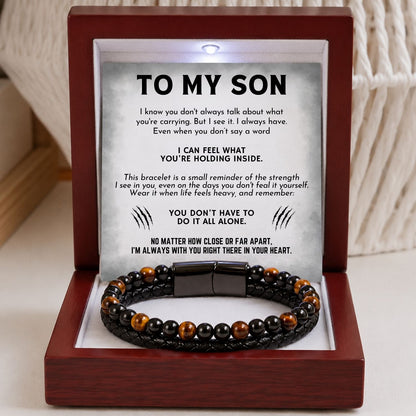 To my Son -  Tiger Eye Bracelet - I'm always with you