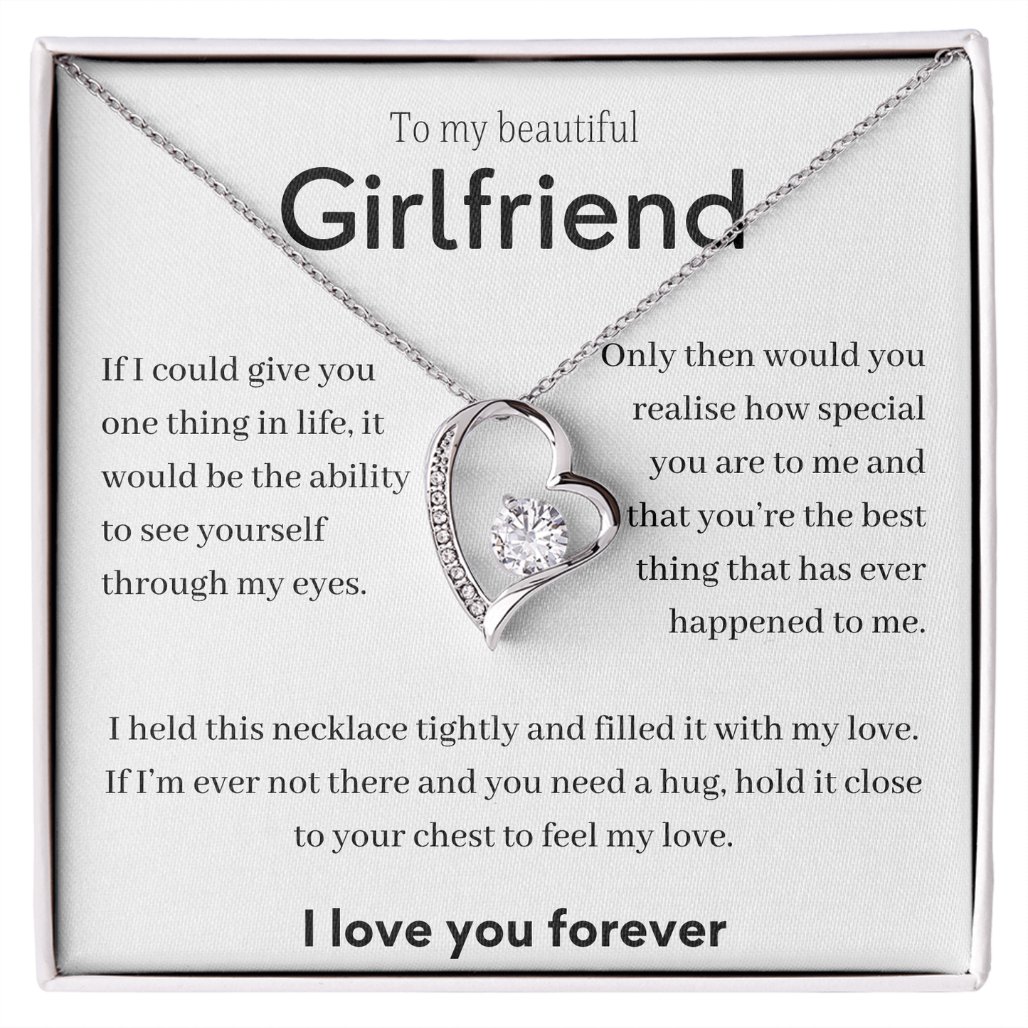 To my Girlfriend- Heart Necklace