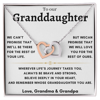 To our Granddaughter - Interlocking Hearts - Grandpa & Grandma