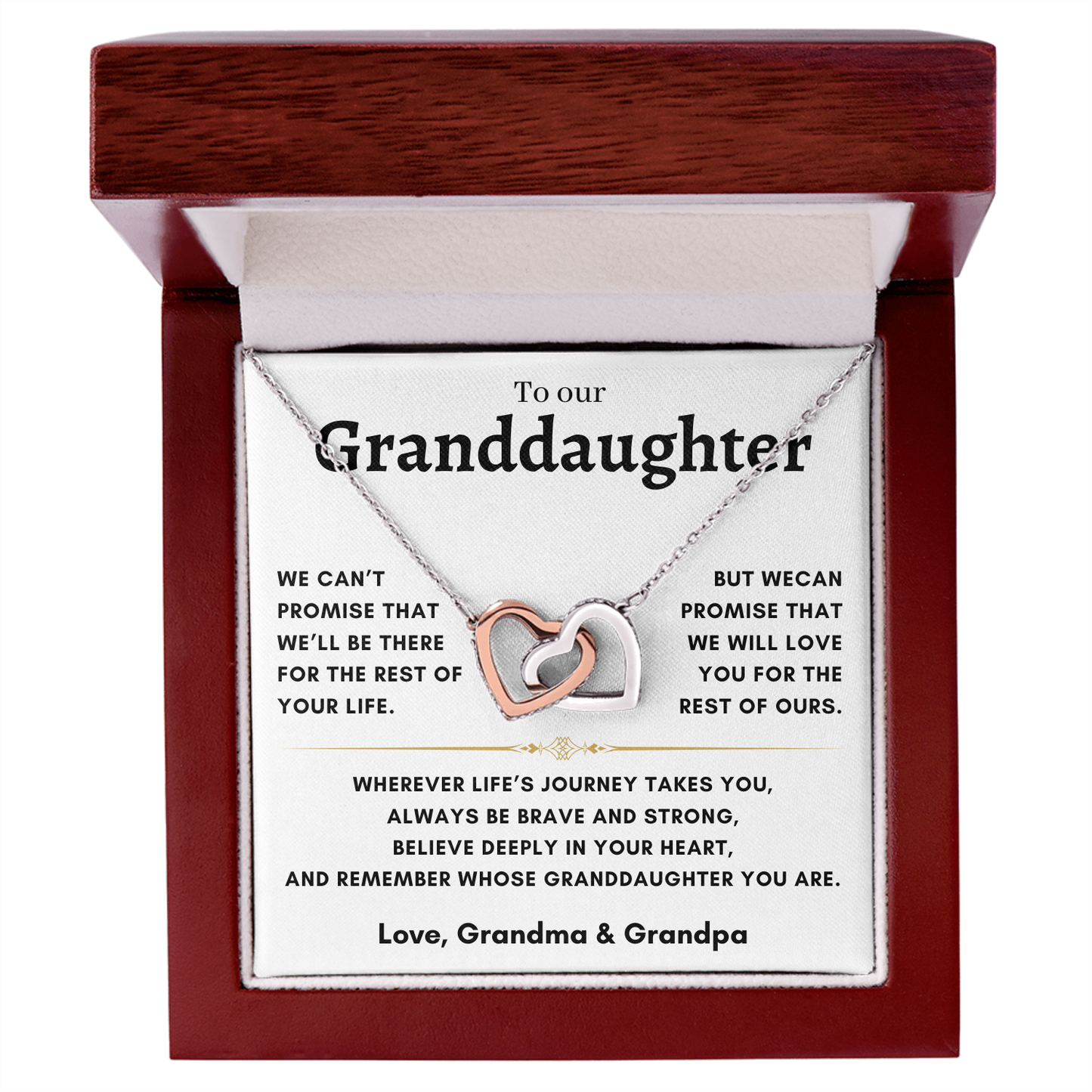 To our Granddaughter - Interlocking Hearts - Grandpa & Grandma