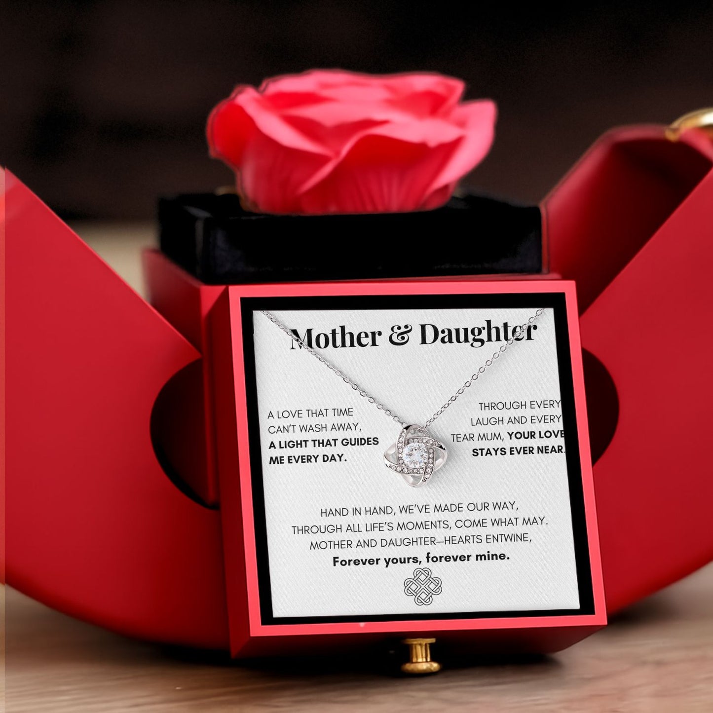 Forever Rose - Loveknot necklace - Mother's day gift