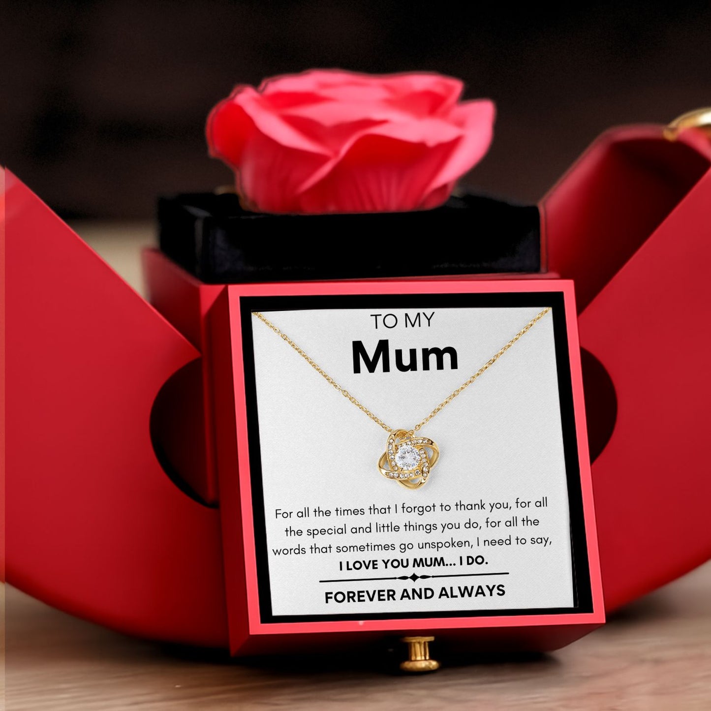 Forever Rose - Loveknot necklace - Mother's day gift