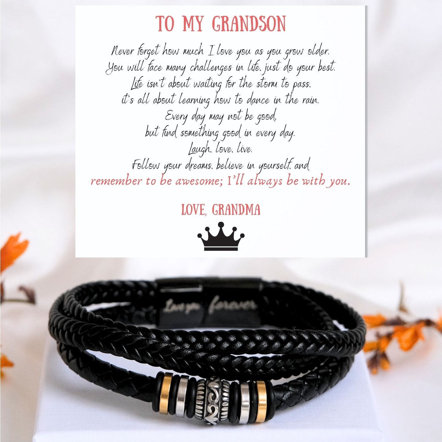 TO MY GRANDSON - ALWAYS HAVE YOUR BACK - BRACELET - TN109