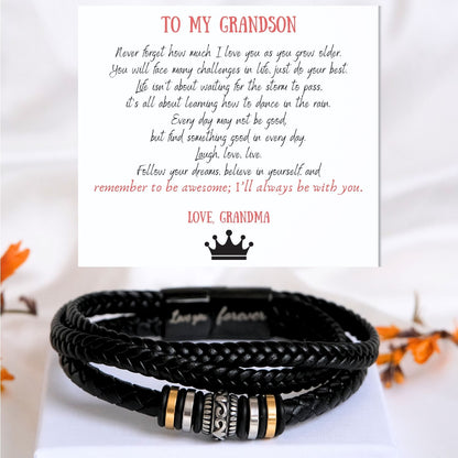 TO MY GRANDSON - ALWAYS HAVE YOUR BACK - BRACELET - TN109
