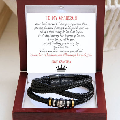 TO MY GRANDSON - ALWAYS HAVE YOUR BACK - BRACELET - TN109