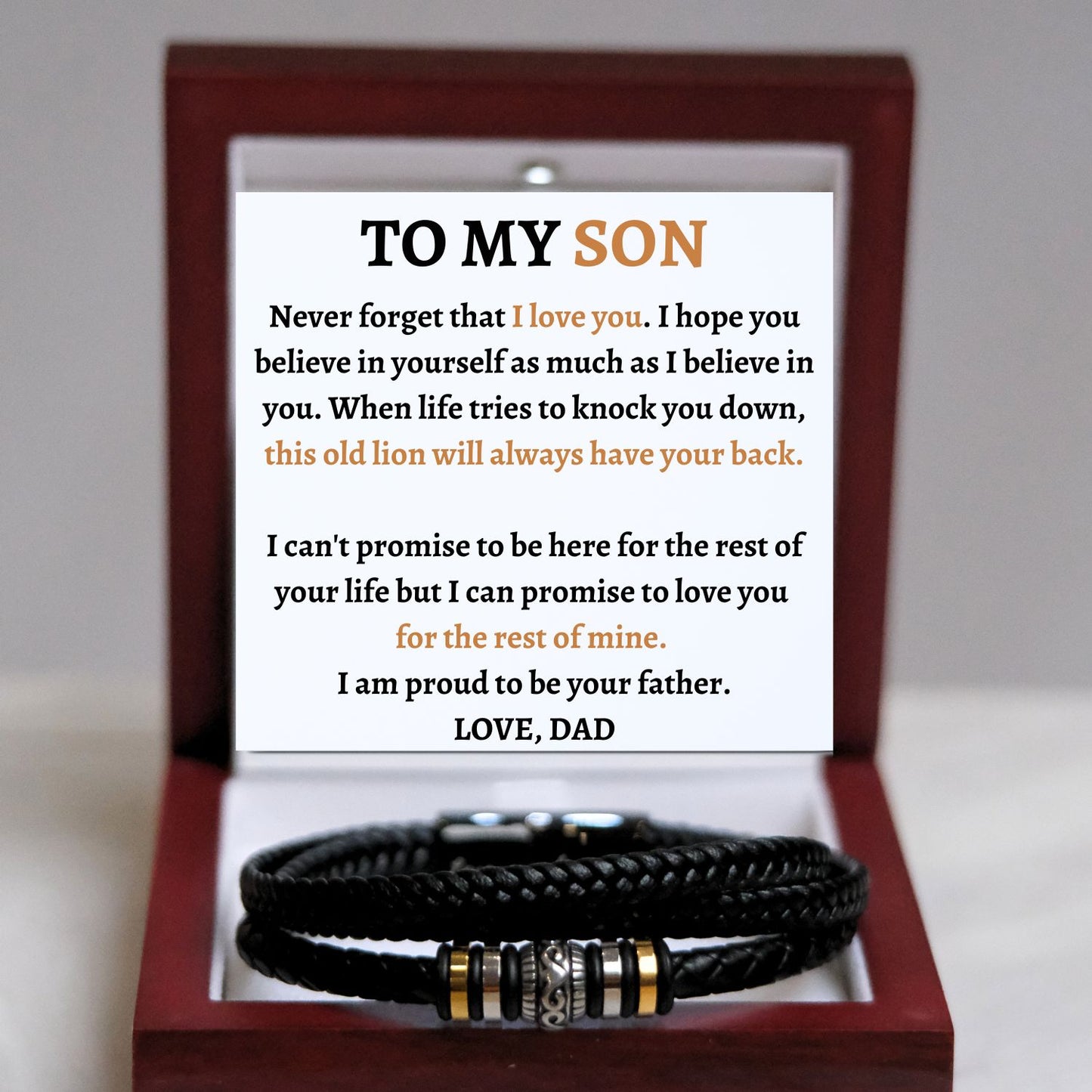 TO MY SON - ALWAYS HAVE YOUR BACK - BRACELET